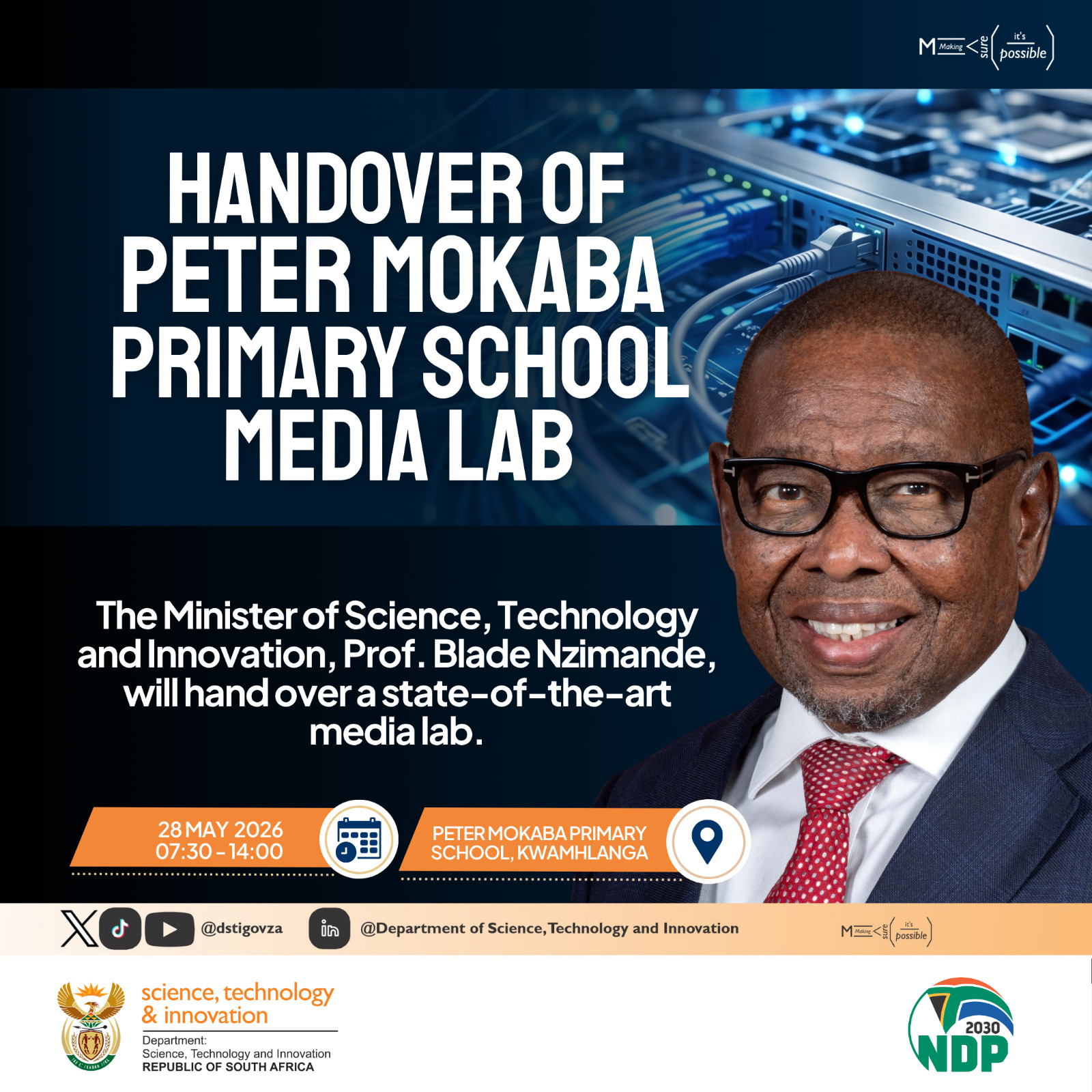 Minister Blade Nzimande to hand over Peter Mokaba Primary School Media Lab in Mpumalanga