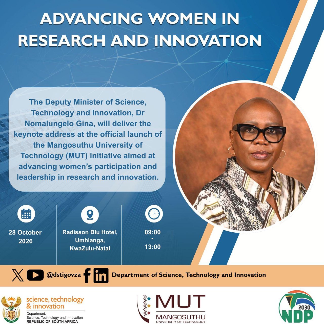 
Dr Gina to speak at launch of MUT’s initiative advancing women in research
